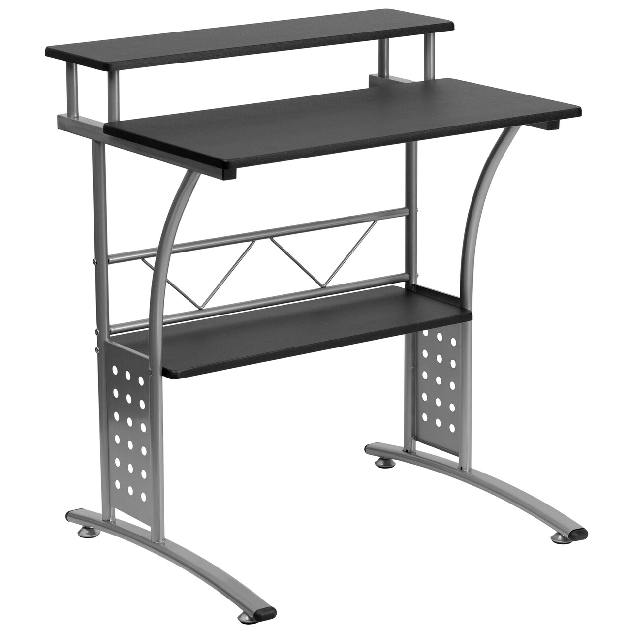 Flash Furniture 33&#x22; Black and Silver Contemporary Clifton Computer Desk